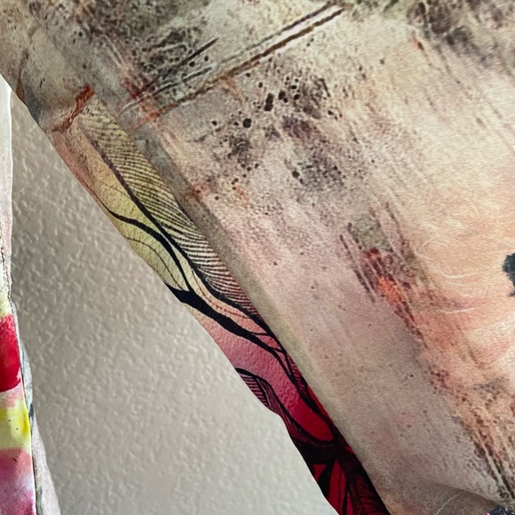 100% Silk Chinese Dress NWT Romantic Feminine Floral Print  XL - Picture 3 of 8